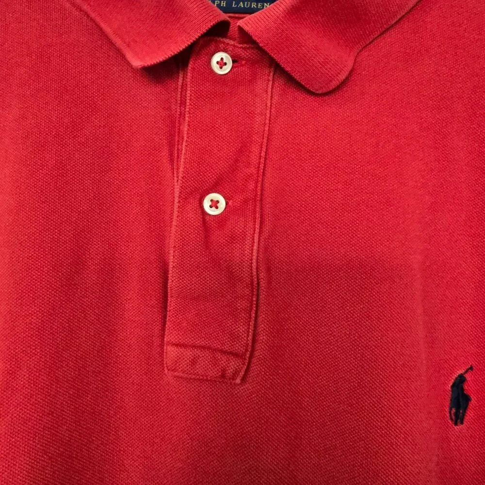 Polo Ralph Lauren Men's 100% Cotton Red 2 Button Short Sleeve Polo‎ Shirt Sz 4XB